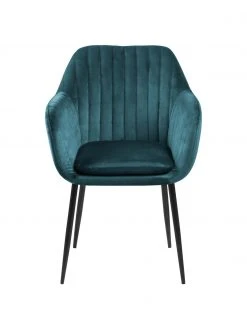 Samt-Armlehnstuhl Emilia in Blau mit Metallbeinen, B 57 x T 59 cm -Esszimmer Verkäufe Samt Armlehnstuhl Emilia in Blau mit Metallbeinen 9