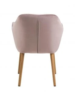 Samt-Armlehnstuhl Emilia in Rosa mit Holzbeinen, B 57 x T 59 cm 13 Samt-Armlehnstuhl Emilia in Rosa mit Holzbeinen, B 57 x T 59 cm -Esszimmer Verkäufe Samt Armlehnstuhl Emilia in Rosa mit Holzbeinen 5