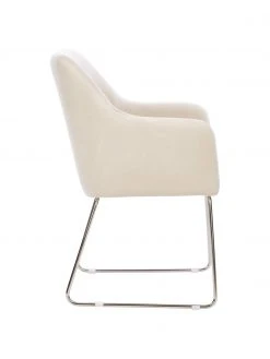 Westwing Collection Samt-Armlehnstuhl Isla in Cremeweiß, B 60 x T 62 cm -Esszimmer Verkäufe Samt Armlehnstuhl Isla in Cremeweiss 10