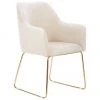 Westwing Collection Samt-Armlehnstuhl Isla in Cremeweiß, B 58 x T 62 cm -Esszimmer Verkäufe Samt Armlehnstuhl Isla in Cremeweiss