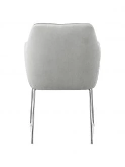 Westwing Collection Samt-Armlehnstuhl Isla in Hellgrau, B 60 x T 62 cm -Esszimmer Verkäufe Samt Armlehnstuhl Isla in Hellgrau 5