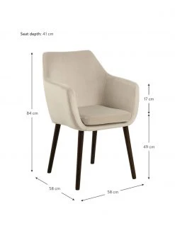 Samt-Armlehnstuhl Nora mit Holzbeinen, B 58 x T 58 cmNur noch wenige verfügbar 10 Samt-Armlehnstuhl Nora mit Holzbeinen, B 58 x T 58 cmNur noch wenige verfügbar -Esszimmer Verkäufe Samt Armlehnstuhl Nora mit Holzbeinen 2
