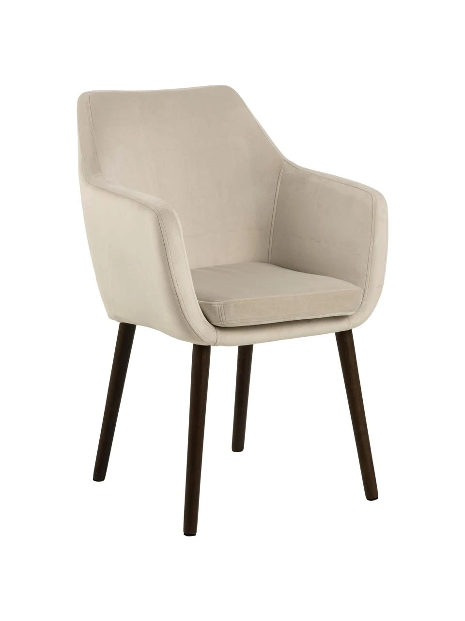 Samt-Armlehnstuhl Nora mit Holzbeinen, B 58 x T 58 cmNur noch wenige verfügbar 3 Samt-Armlehnstuhl Nora mit Holzbeinen, B 58 x T 58 cmNur noch wenige verfügbar