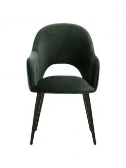 Westwing Collection Samt-Armlehnstuhl Rachel in Grün, B 56 x T 70 cm -Esszimmer Verkäufe Samt Armlehnstuhl Rachel in Grun 4