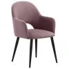Westwing Collection Samt-Armlehnstuhl Rachel in Rosa, B 56 x T 70 cm -Esszimmer Verkäufe Samt Armlehnstuhl Rachel in Rosa