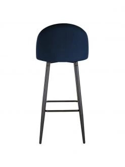 Westwing Collection Samt-Barstuhl Amy in Dunkelblau, B 45 x H 103 cm -Esszimmer Verkäufe Samt Barstuhl Amy in Dunkelblau 5