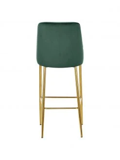 Westwing Collection Samt-Barstuhl Ava in Dunkelgrün, B 48 x H 107 cm -Esszimmer Verkäufe Samt Barstuhl Ava in Dunkelgrun 5