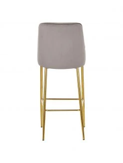 Westwing Collection Samt-Barstuhl Ava in Taupe, B 48 x H 107 cm -Esszimmer Verkäufe Samt Barstuhl Ava in Taupe 5