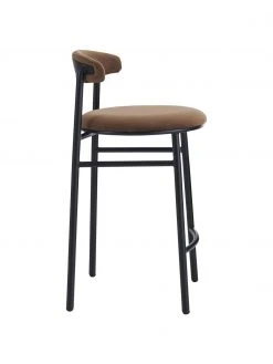 Samt-Barstuhl Doggi in Braun, B 44 x H 84 cm 13 Samt-Barstuhl Doggi in Braun, B 44 x H 84 cm -Esszimmer Verkäufe Samt Barstuhl Doggi in Braun 5