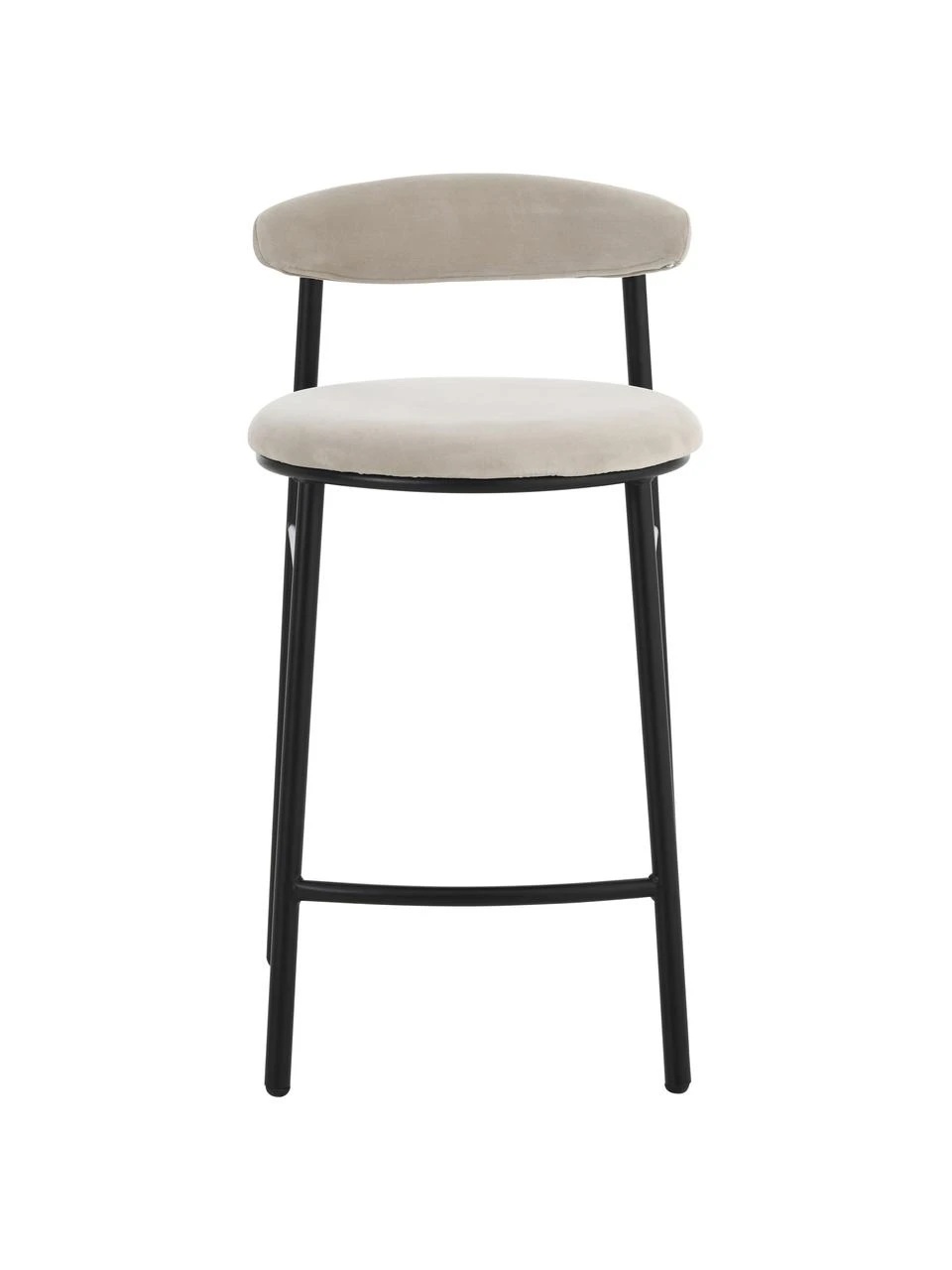 Samt-Barstuhl Doggi in Cremefarben, B 44 x H 84 cm 6 Samt-Barstuhl Doggi in Cremefarben, B 44 x H 84 cm – Bild 4