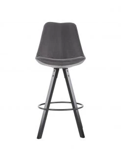 Samt-Barstühle Dima in Grau, 2 Stück, B 49 x H 112 cm -Esszimmer Verkäufe Samt Barstuhle Dima in Grau 2 Stuck 2