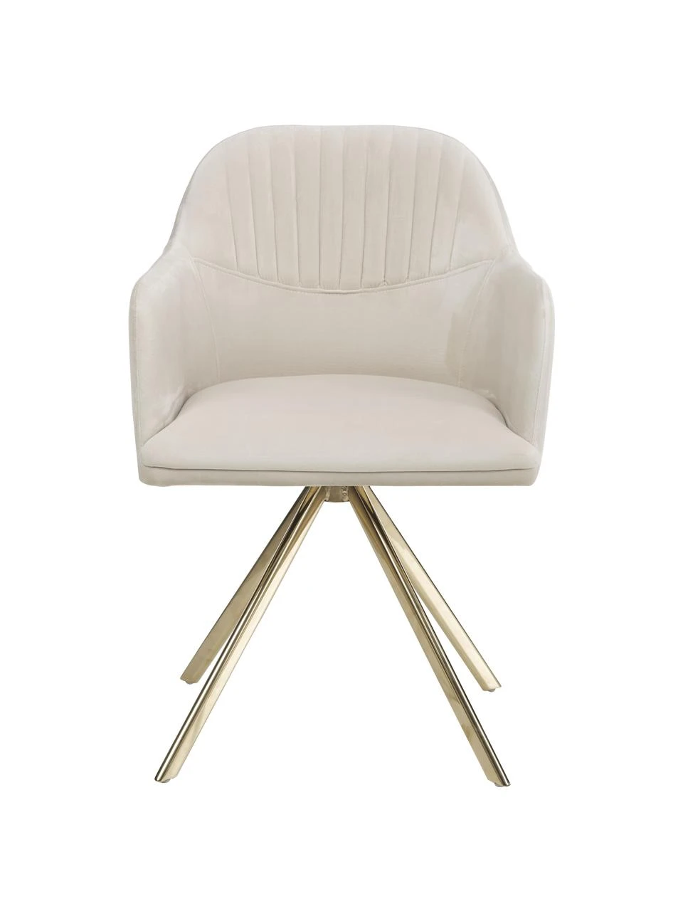 Westwing Collection Samt-Drehstuhl Lola mit Armlehne in Cremeweiß, B 58 x T 53 cm 6 Westwing Collection Samt-Drehstuhl Lola mit Armlehne in Cremeweiß, B 58 x T 53 cm – Bild 4