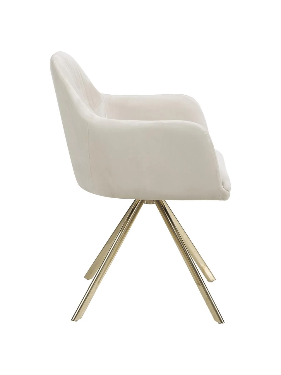 Westwing Collection Samt-Drehstuhl Lola mit Armlehne in Cremeweiß, B 58 x T 53 cm 7 Westwing Collection Samt-Drehstuhl Lola mit Armlehne in Cremeweiß, B 58 x T 53 cm – Bild 5