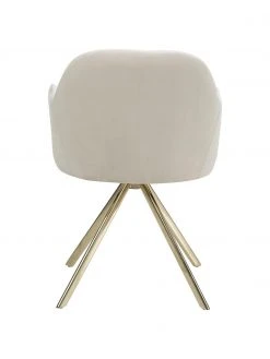 Westwing Collection Samt-Drehstuhl Lola mit Armlehne in Cremeweiß, B 58 x T 53 cm 13 Westwing Collection Samt-Drehstuhl Lola mit Armlehne in Cremeweiß, B 58 x T 53 cm -Esszimmer Verkäufe Samt Drehstuhl Lola mit Armlehne in Cremeweiss 5