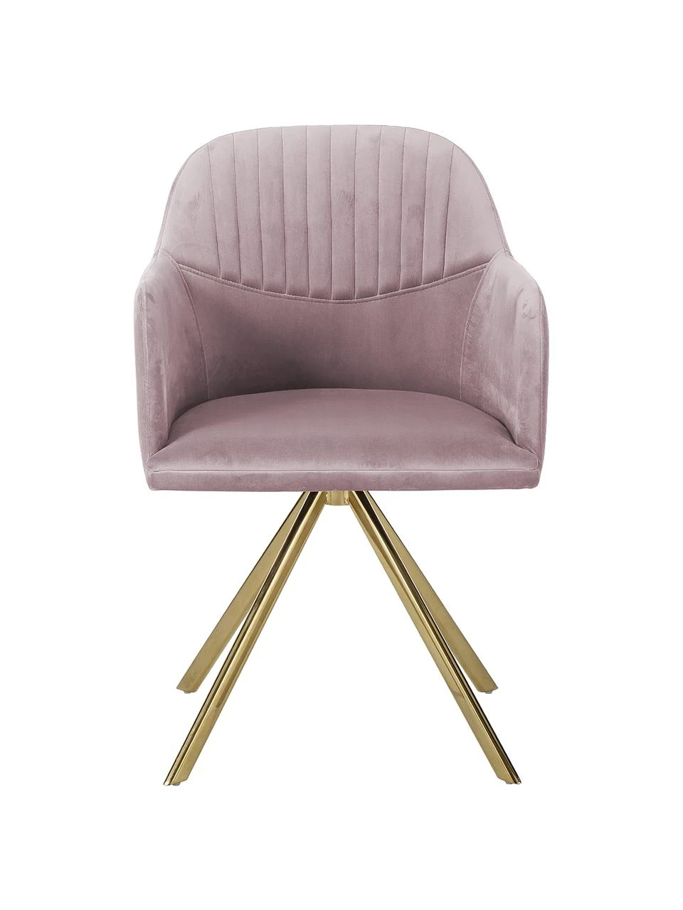 Westwing Collection Samt-Drehstuhl Lola mit Armlehne in Rosa, B 58 x T 53 cm 6 Westwing Collection Samt-Drehstuhl Lola mit Armlehne in Rosa, B 58 x T 53 cm – Bild 4