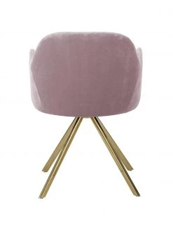 Westwing Collection Samt-Drehstuhl Lola mit Armlehne in Rosa, B 58 x T 53 cm 13 Westwing Collection Samt-Drehstuhl Lola mit Armlehne in Rosa, B 58 x T 53 cm -Esszimmer Verkäufe Samt Drehstuhl Lola mit Armlehne in Rosa 5