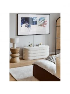 Westwing Collection Samt-Polsterbank Alto in Cremeweiß, B 110 x H 47 cm -Esszimmer Verkäufe Samt Polsterbank Alto in Cremeweiss 2