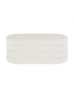 Westwing Collection Samt-Polsterbank Alto in Cremeweiß, B 110 x H 47 cm -Esszimmer Verkäufe Samt Polsterbank Alto in Cremeweiss 4