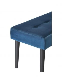 Samt-Polsterbank Glory in Dunkelblau, B 95 x H 45 cm -Esszimmer Verkäufe Samt Polsterbank Glory in Dunkelblau 4