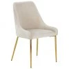 Westwing Collection Samt-Polsterstuhl Ava in Beige, B 53 x T 60 cm -Esszimmer Verkäufe Samt Polsterstuhl Ava in Beige