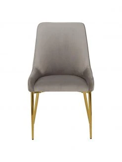 Westwing Collection Samt-Polsterstuhl Ava in Taupe, B 53 x T 60 cm -Esszimmer Verkäufe Samt Polsterstuhl Ava in Taupe 3