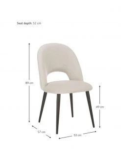 Westwing Collection Samt-Polsterstuhl Rachel in Beige, B 53 x T 57 cm -Esszimmer Verkäufe Samt Polsterstuhl Rachel in Beige 3