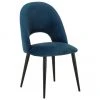 Westwing Collection Samt-Polsterstuhl Rachel in Dunkelblau, B 53 x T 57 cm -Esszimmer Verkäufe Samt Polsterstuhl Rachel in Dunkelblau