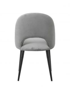 Westwing Collection Samt-Polsterstuhl Rachel in Grau, B 53 x T 57 cm -Esszimmer Verkäufe Samt Polsterstuhl Rachel in Grau 5