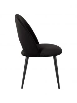 Westwing Collection Samt-Polsterstuhl Rachel in Schwarz, B 53 x T 57 cm -Esszimmer Verkäufe Samt Polsterstuhl Rachel in Schwarz 4