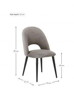 Westwing Collection Samt-Polsterstuhl Rachel in Taupe, B 53 x T 57 cm -Esszimmer Verkäufe Samt Polsterstuhl Rachel in Taupe 2