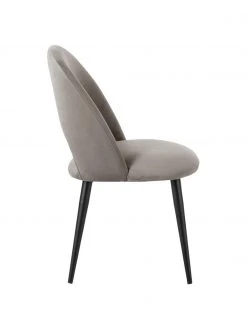 Westwing Collection Samt-Polsterstuhl Rachel in Taupe, B 53 x T 57 cm -Esszimmer Verkäufe Samt Polsterstuhl Rachel in Taupe 4