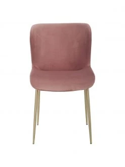 Westwing Collection Samt-Polsterstuhl Tess in Altrosa, B 49 x T 64 cm -Esszimmer Verkäufe Samt Polsterstuhl Tess in Altrosa 3