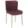 Westwing Collection Samt-Polsterstuhl Tess in Bordeaux, B 49 x T 64 cm