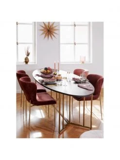 Westwing Collection Samt-Polsterstuhl Tess in Bordeaux, B 49 x T 64 cm 10 Westwing Collection Samt-Polsterstuhl Tess in Bordeaux, B 49 x T 64 cm -Esszimmer Verkäufe Samt Polsterstuhl Tess in Bordeaux 2