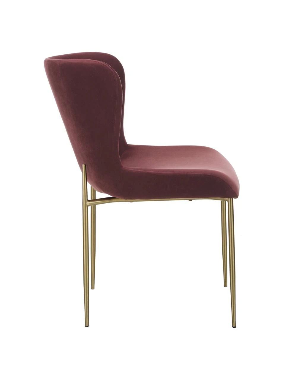 Westwing Collection Samt-Polsterstuhl Tess in Bordeaux, B 49 x T 64 cm 8 Westwing Collection Samt-Polsterstuhl Tess in Bordeaux, B 49 x T 64 cm – Bild 6