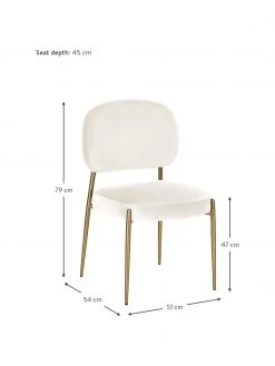 Westwing Collection Samt-Polsterstuhl Viggo, B 49 x T 66 cm -Esszimmer Verkäufe Samt Polsterstuhl Viggo 4