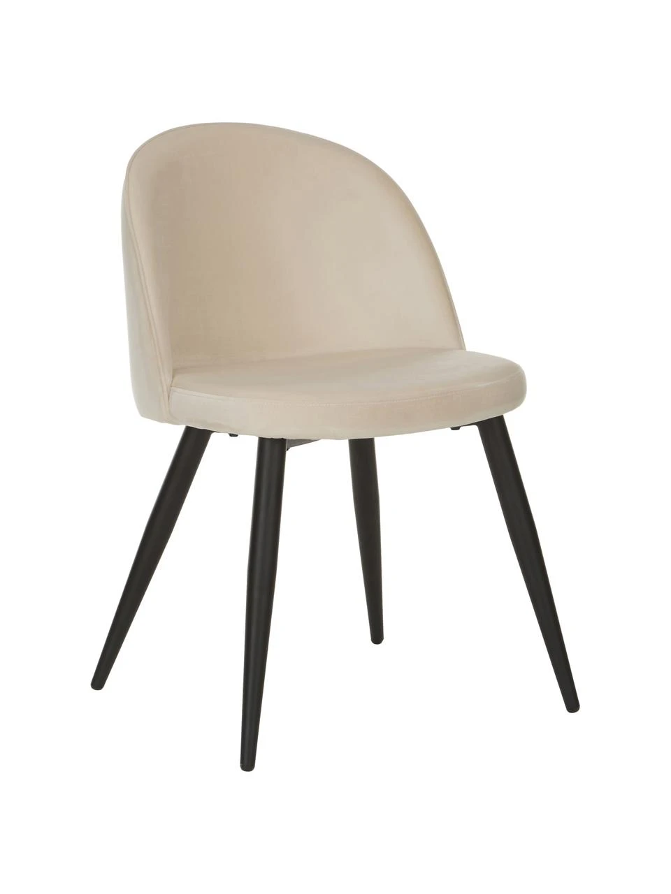 Westwing Collection Samt-Polsterstühle Amy in Cremeweiß, 2 Stück, B 51 x T 55 cm 3 Westwing Collection Samt-Polsterstühle Amy in Cremeweiß, 2 Stück, B 51 x T 55 cm