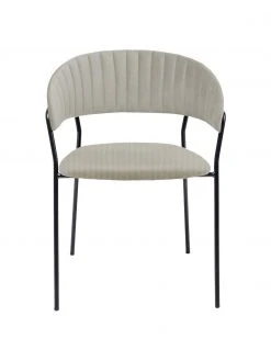 Kare Design Samt-Polsterstühle Belle in Grau, 2 Stück, B 57 x T 54 cm