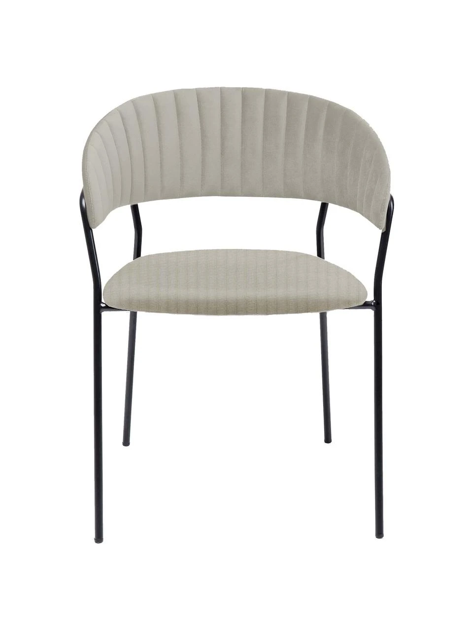 Kare Design Samt-Polsterstühle Belle in Grau, 2 Stück, B 57 x T 54 cm 3 Kare Design Samt-Polsterstühle Belle in Grau, 2 Stück, B 57 x T 54 cm