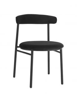 Samt-Polsterstühle Doggi in Schwarz, 2 Stück, B 47 x T 50 cm