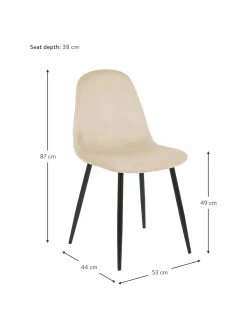 Esszimmer Verkäufe -Esszimmer Verkäufe Samt Polsterstuhle Karla in Cremeweiss 2 Stuck 1