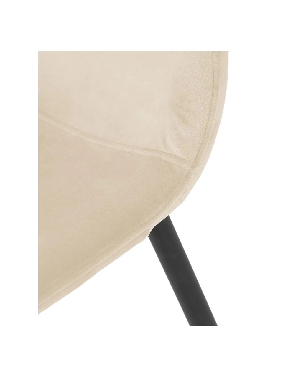 Westwing Collection Samt-Polsterstühle Karla in Cremeweiß, 2 Stück, B 44 x T 53 cm 8 Westwing Collection Samt-Polsterstühle Karla in Cremeweiß, 2 Stück, B 44 x T 53 cm – Bild 6