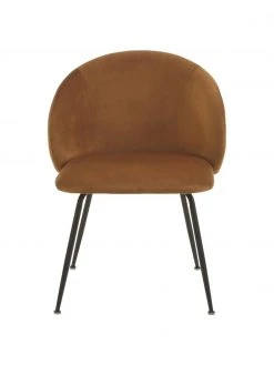 Westwing Collection Samt-Polsterstühle Luisa in Braun, 2 Stück, B 59 x T 59 cm -Esszimmer Verkäufe Samt Polsterstuhle Luisa in Braun 2 Stuck 3