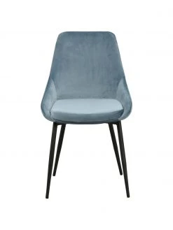 Rowico Samt-Polsterstühle Sierra in Blau, 2 Stück, B 49 x T 55 cm -Esszimmer Verkäufe Samt Polsterstuhle Sierra in Blau 2 Stuck 3