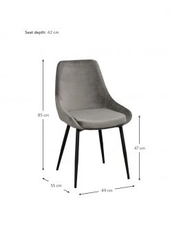 Rowico Samt-Polsterstühle Sierra in Grau, 2 Stück, B 49 x T 55 cm 10 Rowico Samt-Polsterstühle Sierra in Grau, 2 Stück, B 49 x T 55 cm -Esszimmer Verkäufe Samt Polsterstuhle Sierra in Grau 2 Stuck 2