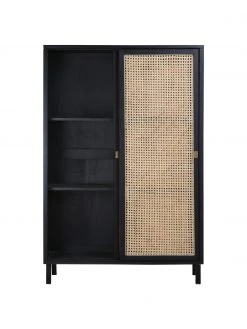 HKliving Schrank Retro mit Wiener Geflecht und Schiebetüren, 2-türig, B 95 x H 140 cm 11 HKliving Schrank Retro mit Wiener Geflecht und Schiebetüren, 2-türig, B 95 x H 140 cm -Esszimmer Verkäufe Schrank Retro mit Wiener Geflecht und Schiebeturen 2 turig 3