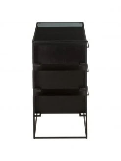 Westwing Collection Schubladenkommode Lyle mit Glasplatte, B 100 x H 82 cm -Esszimmer Verkäufe Schubladenkommode Lyle mit Glasplatte 4