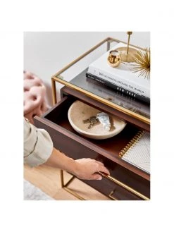 Westwing Collection Schubladenkommode Lyle mit Glasplatte, B 100 x H 82 cm -Esszimmer Verkäufe Schubladenkommode Lyle mit Glasplatte 8