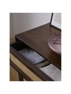 Westwing Collection Schubladenkommode Vienna mit Wiener Geflecht in Dunkelbraun, B 105 x H 78 cm -Esszimmer Verkäufe Schubladenkommode Vienna mit Wiener Geflecht in Dunkelbraun 2