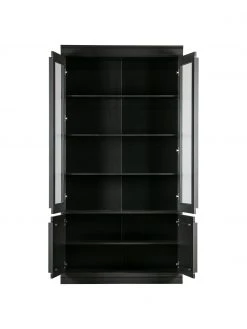 Schwarzer Vitrinenschrank Organize, B 110 x H 215 cm -Esszimmer Verkäufe Schwarzer Vitrinenschrank Organize 4